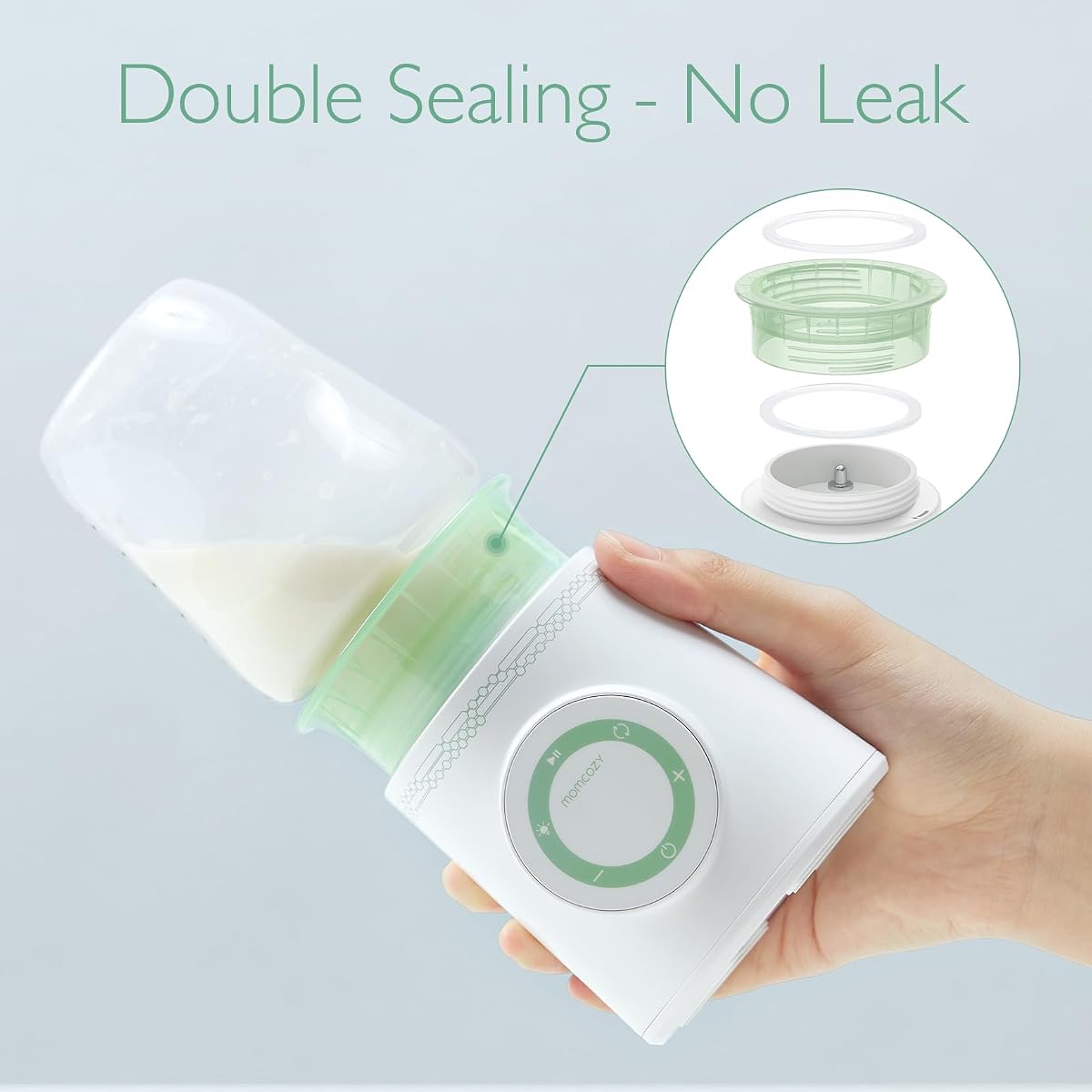 Momcozy Portable Bottle Warmer for Travel MW03 - Fast Heating, Leak-Proof, Long Battery Life, Compatible with Dr. Brown, Philips Avent, Medela, Tommee Tippee, Comotomo - Adenzo Comfies
