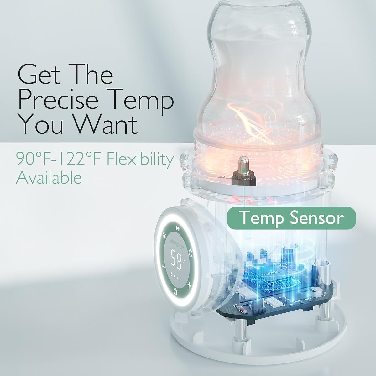 Momcozy Portable Bottle Warmer for Travel MW03 - Fast Heating, Leak-Proof, Long Battery Life, Compatible with Dr. Brown, Philips Avent, Medela, Tommee Tippee, Comotomo - Adenzo Comfies