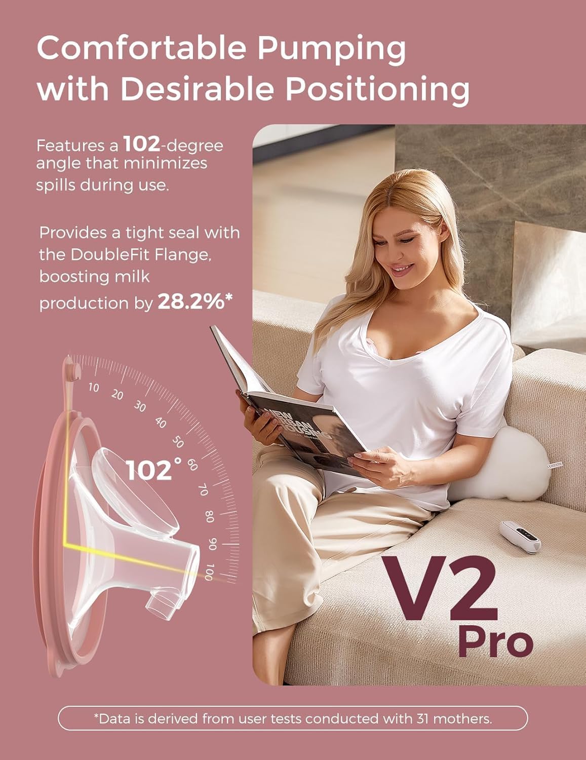 Momcozy Wearable Breast Pump V2 Pro - Ultra-Lightweight Double Electric Hands-Free Portable Pump - Adenzo Comfies