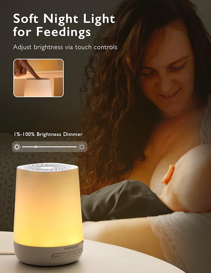 Momcozy White Noise Machine, Baby Sound Machine, for Baby Sleeping with Night Light, Toddler Sleep Trainer