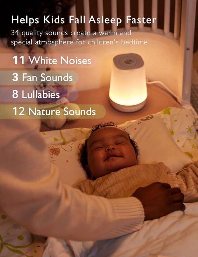 Momcozy White Noise Machine, Baby Sound Machine, for Baby Sleeping with Night Light, Toddler Sleep Trainer