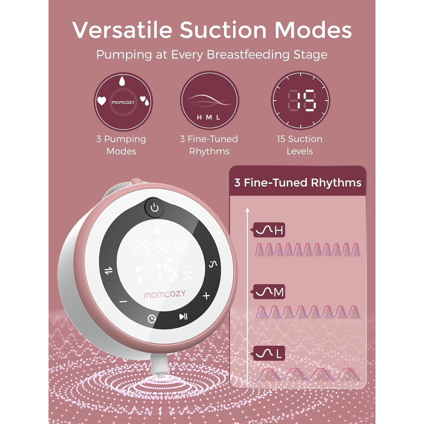 Momcozy Breast Pump V1 Pro Hospital-Grade Hands-Free Portable Wearable Pump