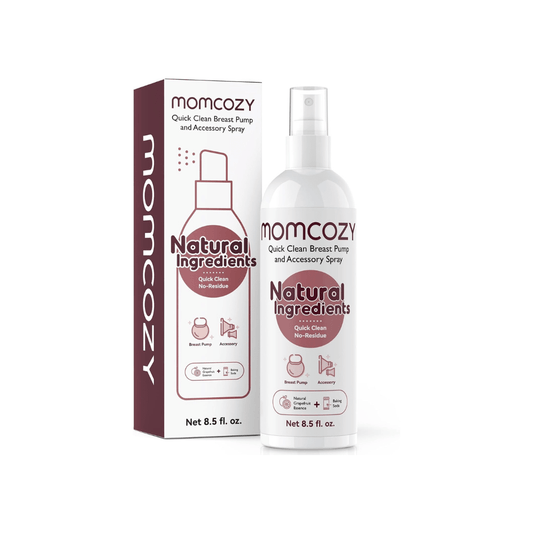 Momcozy Breast Pump Cleaning Spray 8.5 fl oz – Milk Fat & Residue Remover for Breast Pumps, Bottles & Baby Accessories, Plant-Based Formula with Natural Grapefruit Scent - Adenzo Comfies