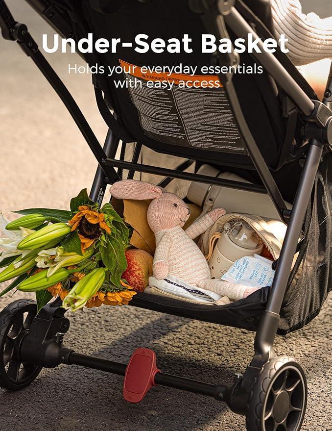 Momcozy ClickGo Lightweight Baby Stroller – Compact Travel Stroller with One‑Hand Fold, Carry‑On Approved, UPF50+ Canopy - Adenzo Comfies