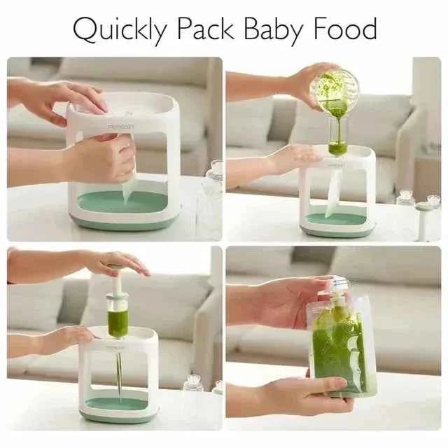 Momcozy Squeeze Station Baby Food Maker - BPA - Free Puree and Pouch Filler for Toddlers, Dishwasher Safe with Reusable Pouches - Adenzo Comfies