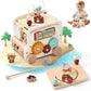 Wooden Activity Cube - 8 in 1 Activity Cube with Animal Tourism Bus Theme | Montessori Toys for 1 Year Old Boys Girls, Multipurpose Educational Toys for Toddlers and Kids . - Adenzo Comfies