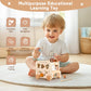 Wooden Activity Cube - 8 in 1 Activity Cube with Animal Tourism Bus Theme | Montessori Toys for 1 Year Old Boys Girls, Multipurpose Educational Toys for Toddlers and Kids . - Adenzo Comfies