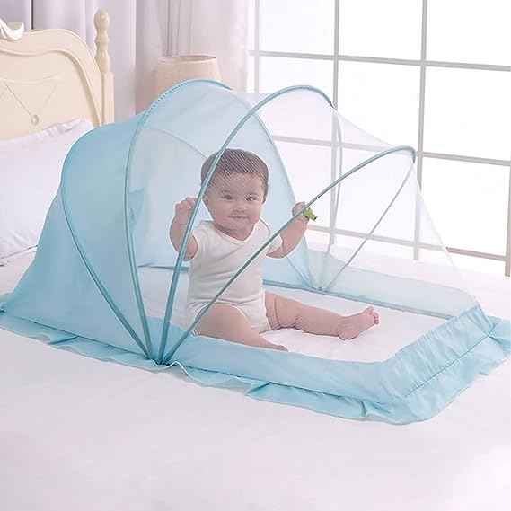 Portable Baby Mosquito Net Tent 100×56×60cm | Foldable Breathable Anti-Mosquito Crib Net for Babies & Toddlers 0–5 Years
