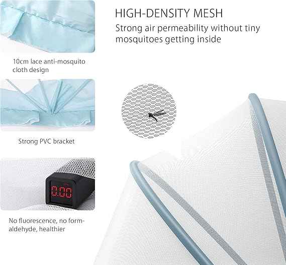 Portable Baby Mosquito Net Tent 100×56×60cm | Foldable Breathable Anti-Mosquito Crib Net for Babies & Toddlers 0–5 Years