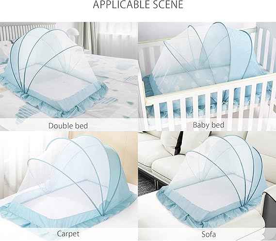 Portable Baby Mosquito Net Tent 100×56×60cm | Foldable Breathable Anti-Mosquito Crib Net for Babies & Toddlers 0–5 Years