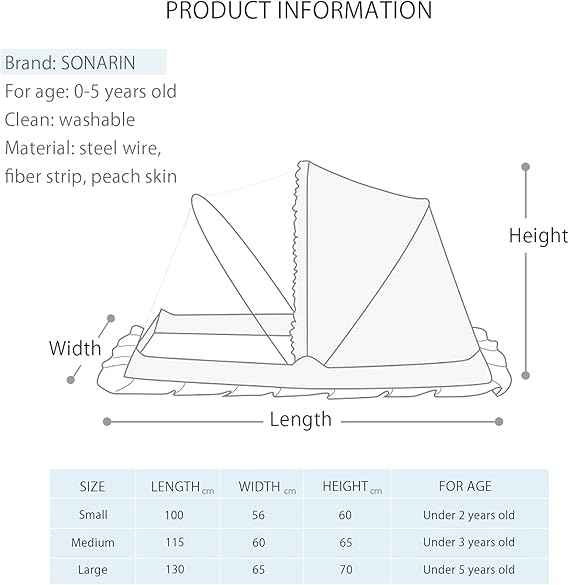 Portable Baby Mosquito Net Tent 100×56×60cm | Foldable Breathable Anti-Mosquito Crib Net for Babies & Toddlers 0–5 Years
