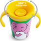 Munchkin Miracle 360° WildLove Trainer Cup| 6 oz/177 ml |Spill-Proof| BPA-Free Toddler Cup with 360° Drinking Edge - Eco-Friendly Packaging |Elephant - Adenzo Comfies