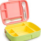 Munchkin - Bento Lunch Box for Kids and Babies, Includes Stainless Steel Utensils, BPA-Free, for Ages 18 Months and Up, Blue/Green/Yellow