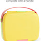 Munchkin - Bento Lunch Box for Kids and Babies, Includes Stainless Steel Utensils, BPA-Free, for Ages 18 Months and Up, Blue/Green/Yellow