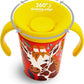 Munchkin Miracle 360° WildLove Trainer Cup| 6 oz/177 ml |Spill-Proof| BPA-Free Toddler Cup with 360° Drinking Edge - Eco-Friendly Packaging |Giraffe - Adenzo Comfies
