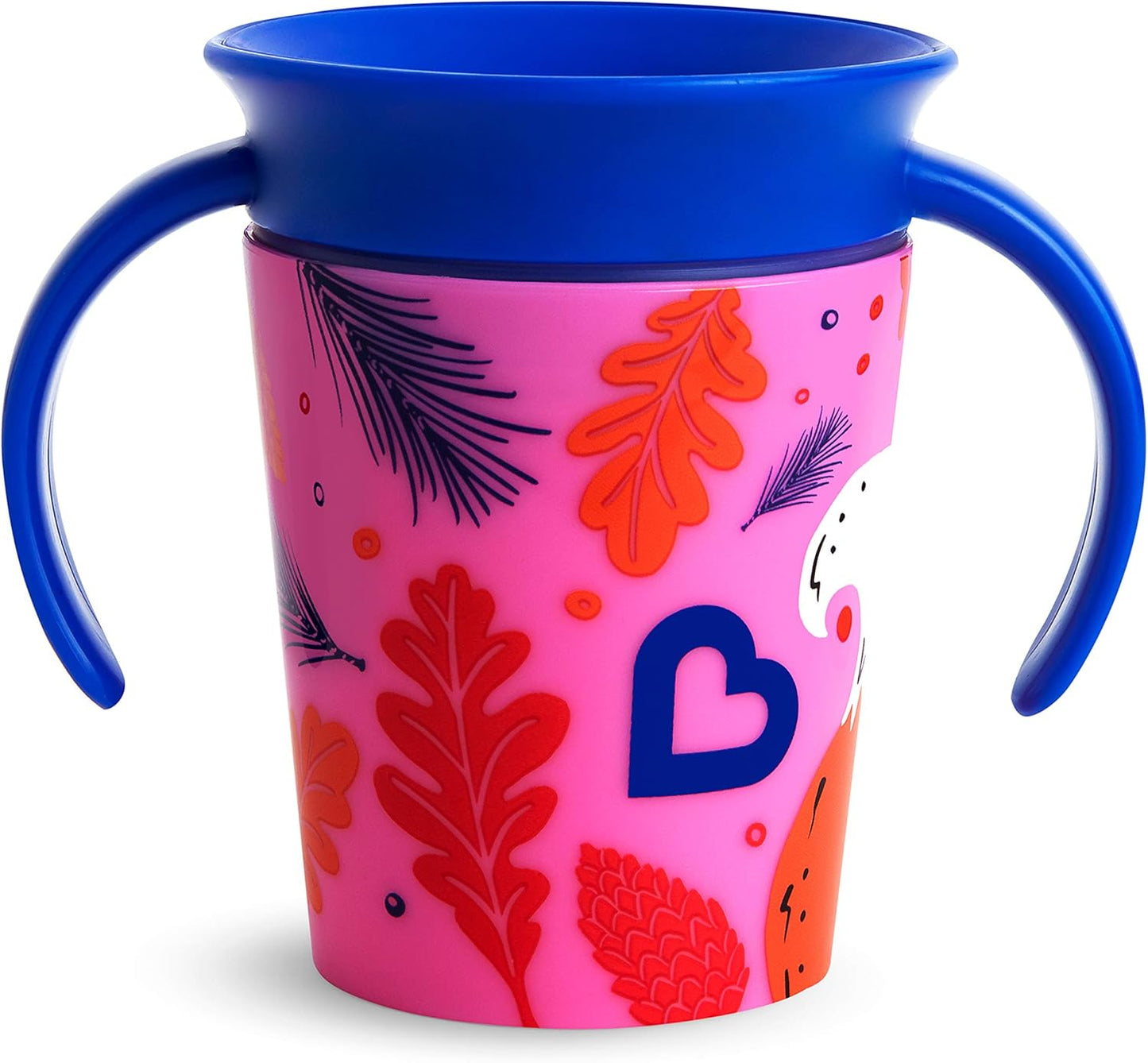 Munchkin Miracle 360° WildLove Trainer Cup| 6 oz/177 ml |Spill-Proof| BPA-Free Toddler Cup with 360° Drinking Edge - Eco-Friendly Packaging |Fox - Adenzo Comfies
