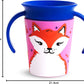 Munchkin Miracle 360° WildLove Trainer Cup| 6 oz/177 ml |Spill-Proof| BPA-Free Toddler Cup with 360° Drinking Edge - Eco-Friendly Packaging |Fox - Adenzo Comfies