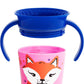 Munchkin Miracle 360° WildLove Trainer Cup| 6 oz/177 ml |Spill-Proof| BPA-Free Toddler Cup with 360° Drinking Edge - Eco-Friendly Packaging |Fox - Adenzo Comfies