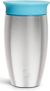 Munchkin Miracle 360 Cups, Stainless Steel Toddler Cup, BPA Free Baby & Toddler Sippy Cup, Non Spill Cup, Dishwasher Safe Baby Cup, Leakproof Childrens Cups, 12+ Months - 10oz/296ml