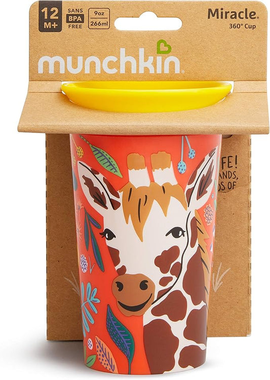 Munchkin Miracle 360 Wildlove Sippy Cup, 9 Oz, Giraffe