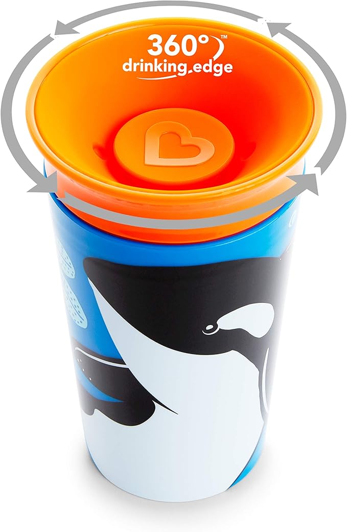 Munchkin Miracle 360 WildLove Sippy Cup, 9 Oz, Orca, 1 Pack