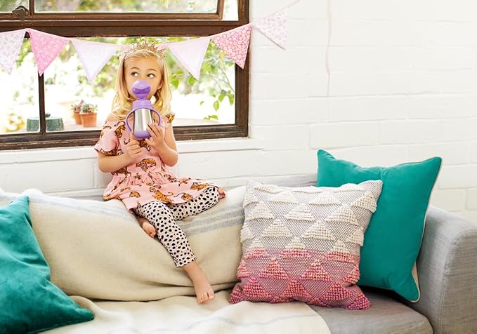 Munchkin Stainless Steel Straw Cup, Cool Cat Design, Insulated Double Walled Beaker for Kids, Toddler Sippy Cup for Babies 18+ Months, Drinking Bottle with Straw, Hot/Cold Drinks  (8oz/237ml)