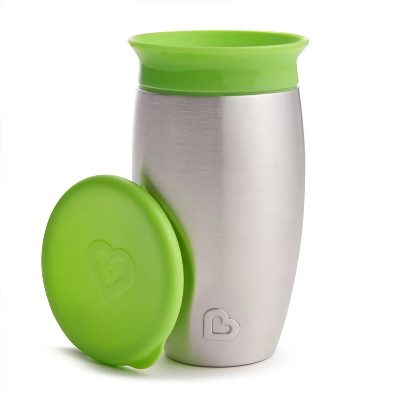 Munchkin Miracle 360 Cups, Stainless Steel Toddler Cup, BPA Free Baby & Toddler Sippy Cup, Non Spill Cup, Dishwasher Safe Baby Cup, Leakproof Childrens Cups, 12+ Months - 10oz/296ml - Adenzo Comfies