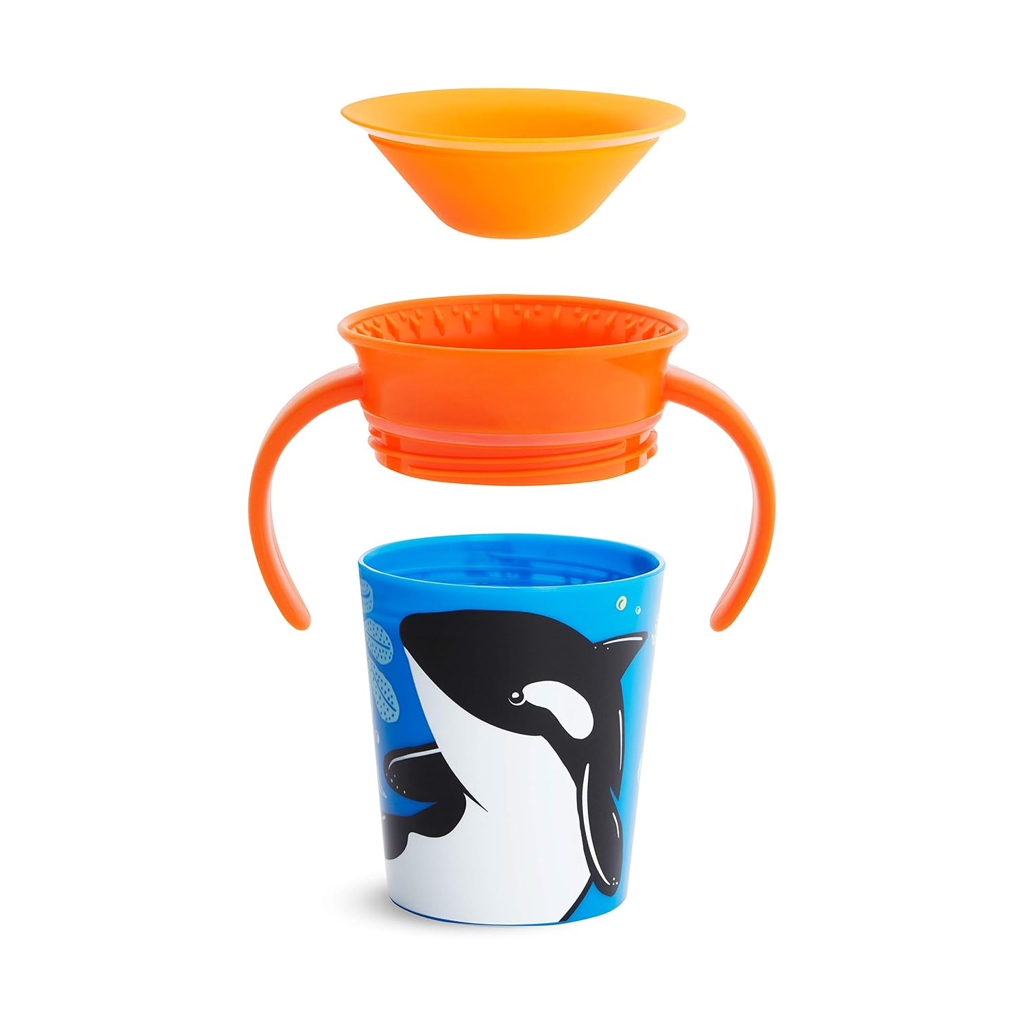 Munchkin Miracle 360˚ Wildlove Trainer Cup with Handles, 6 Ounce, Orca, 1 Pack - Adenzo Comfies