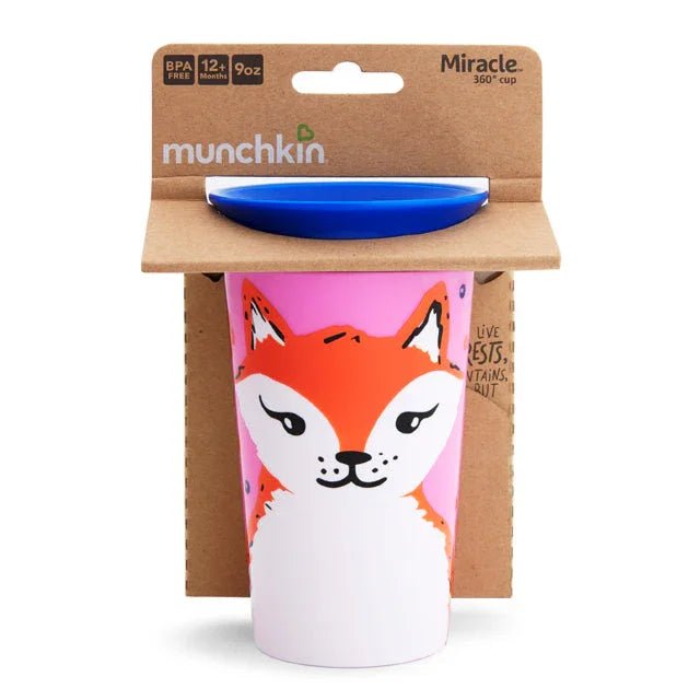 Munchkin Miracle 360 WildLove Sippy Cup, 9 oz / 266 ml, Fox - Adenzo Comfies