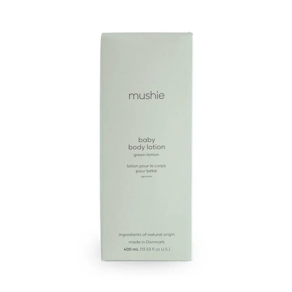 Mushie Baby Body Lotion – Green Lemon – COSMOS Organic – Made in Denmark – 400 mL - Adenzo Comfies