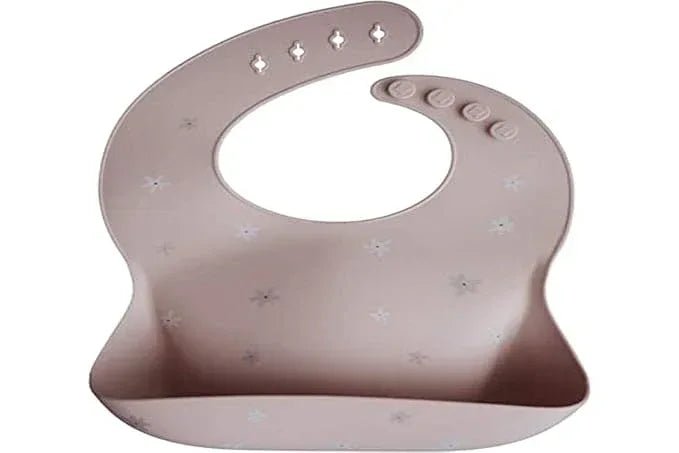Mushie Silicone Baby Bib – Adjustable Fit Waterproof Bib – Daisy - Adenzo Comfies