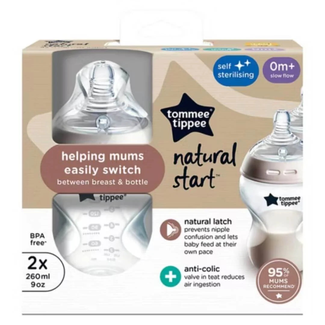 Tommee Tippee Natural Start 2 Pack 260ml Bottles.
