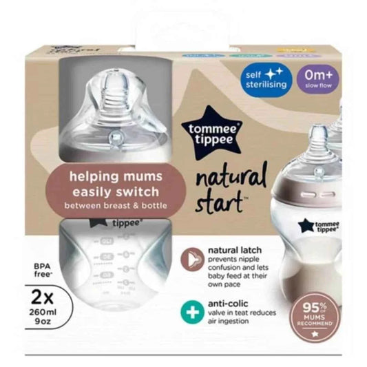 Tommee Tippee Natural Start 2 Pack 260ml Bottles.