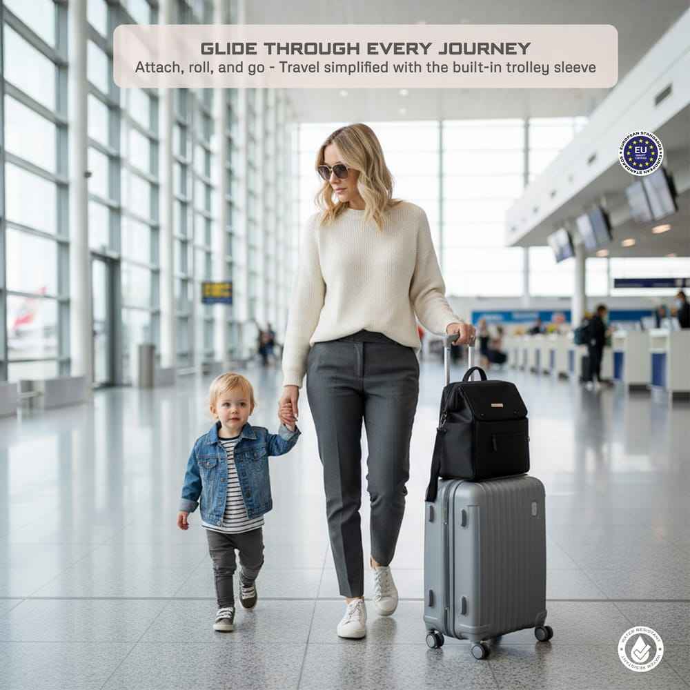 Neobreez NIXE Multifunctional Diaper Nappy Bag with Changing Mat, Water-Resistant Travel Backpack, Wet Dry Bag, Organizer Pouches, Trolley Sleeve, Insulated Pockets, Multi-Carry Unisex Diaper Messenger Bag. - Adenzo Comfies