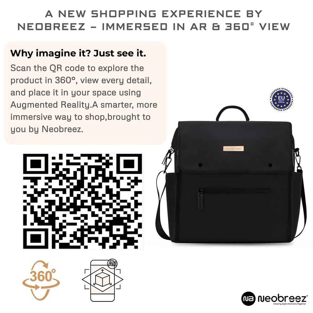 Neobreez NIXE Multifunctional Diaper Nappy Bag with Changing Mat, Water-Resistant Travel Backpack, Wet Dry Bag, Organizer Pouches, Trolley Sleeve, Insulated Pockets, Multi-Carry Unisex Diaper Messenger Bag. - Adenzo Comfies