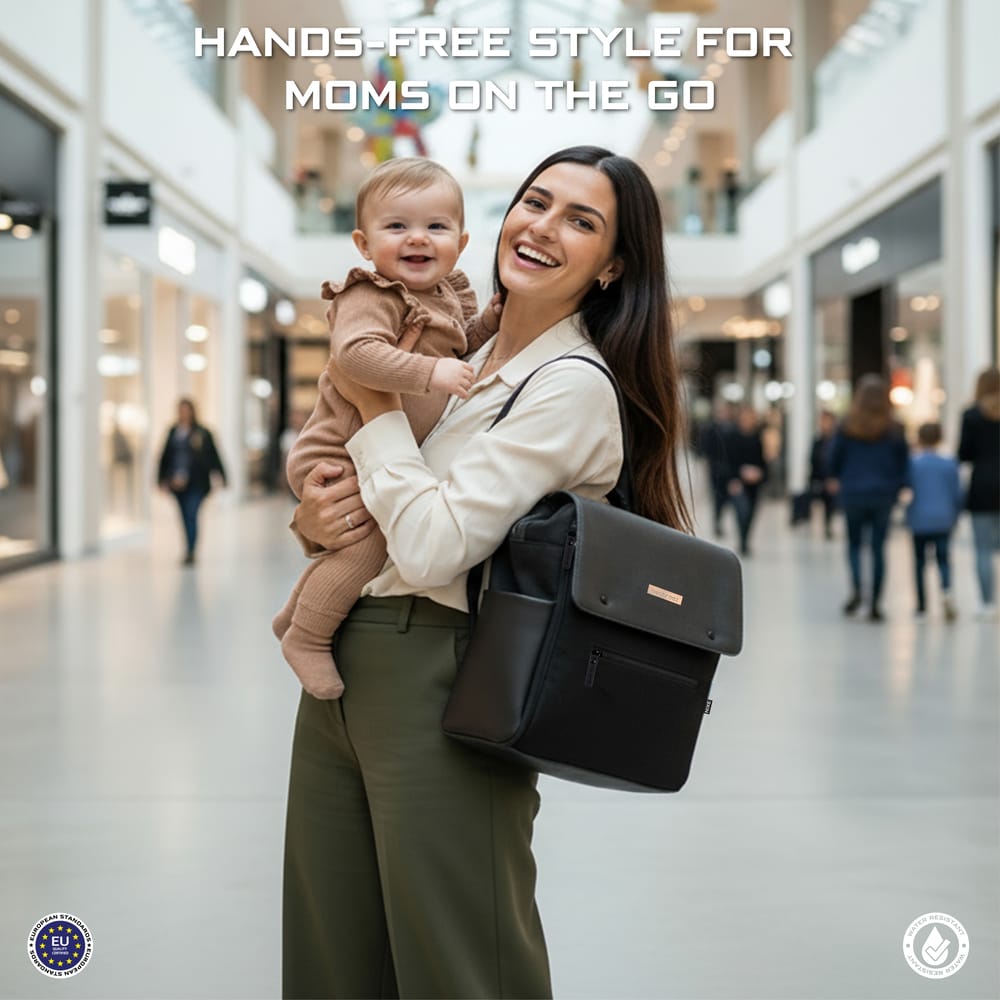 Neobreez NIXE Multifunctional Diaper Nappy Bag with Changing Mat, Water-Resistant Travel Backpack, Wet Dry Bag, Organizer Pouches, Trolley Sleeve, Insulated Pockets, Multi-Carry Unisex Diaper Messenger Bag. - Adenzo Comfies