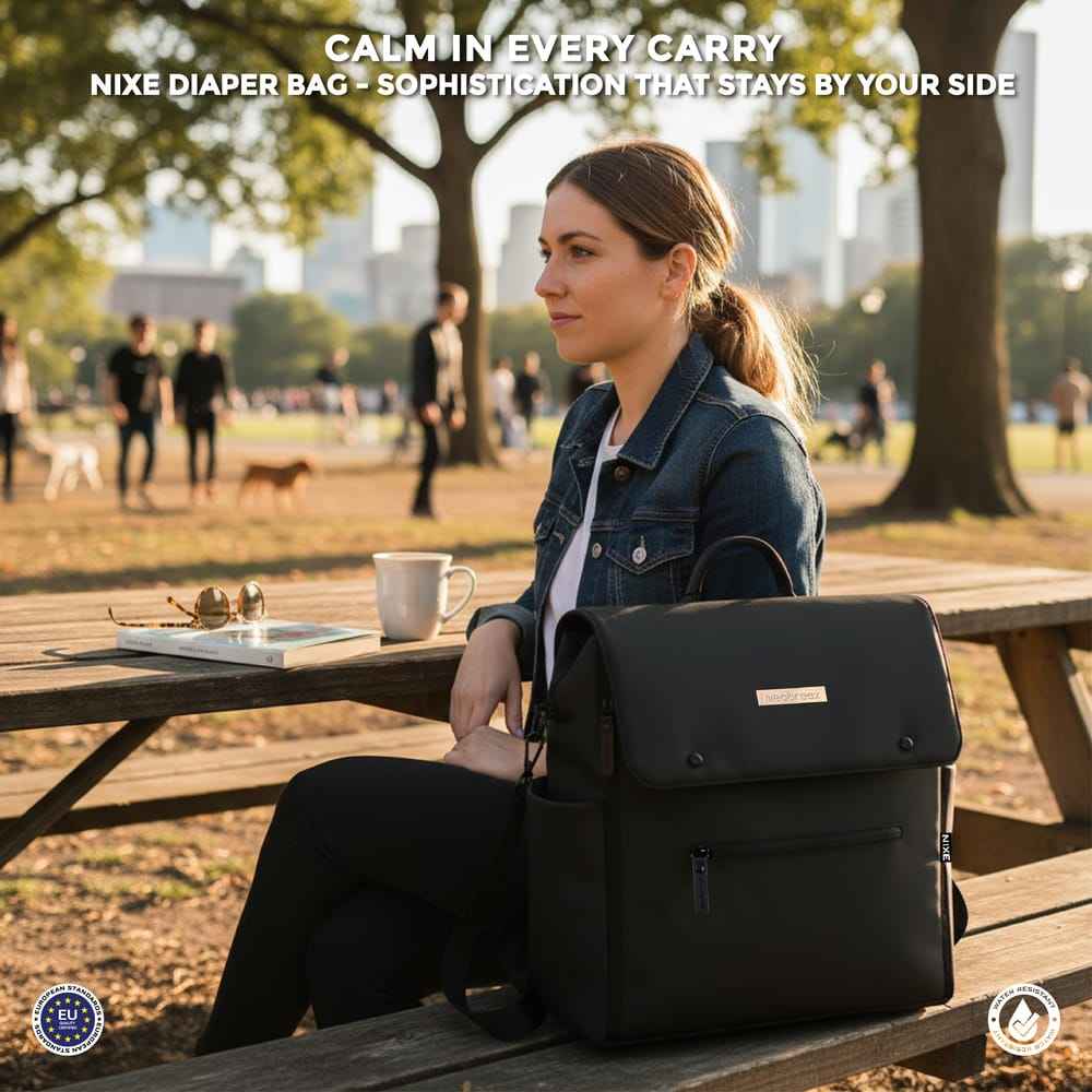 Neobreez NIXE Multifunctional Diaper Nappy Bag with Changing Mat, Water-Resistant Travel Backpack, Wet Dry Bag, Organizer Pouches, Trolley Sleeve, Insulated Pockets, Multi-Carry Unisex Diaper Messenger Bag. - Adenzo Comfies