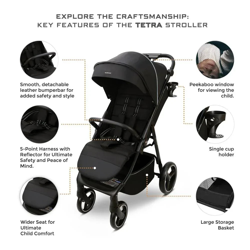 Neobreez TETRA Ultra - Compact Lightweight Travel All - Terrain Toddler Baby Stroller,Baby Trolley Pushchair Buggy W/Cup Holder,Waterproof UPF 50+ Canopy,0 - 4yrs, 22kg - Adenzo Comfies