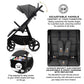Neobreez TETRA Compact All-Terrain Baby Toddler Stroller, Pushchair Buggy,One Hand Fold Deep&Wide Seat,UV&Waterproof Canopy, Bag,Phone&Cup Holder&Toy Strap,LED lights,0-4yrs,22kg.