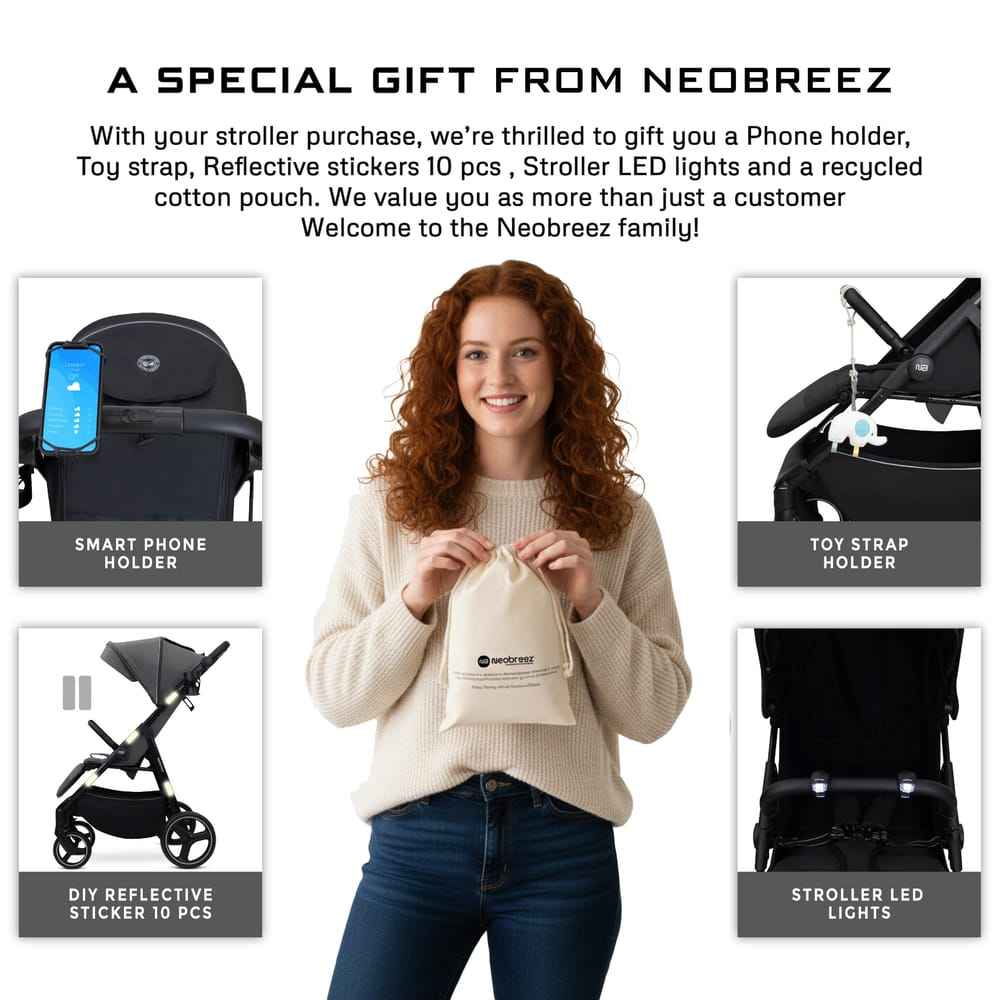 Neobreez TETRA Compact All-Terrain Baby Toddler Stroller, Pushchair Buggy,One Hand Fold Deep&Wide Seat,UV&Waterproof Canopy, Bag,Phone&Cup Holder&Toy Strap,LED lights,0-4yrs,22kg.