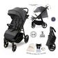 Neobreez TETRA Compact All-Terrain Baby Toddler Stroller, Pushchair Buggy,One Hand Fold Deep&Wide Seat,UV&Waterproof Canopy, Bag,Phone&Cup Holder&Toy Strap,LED lights,0-4yrs,22kg.