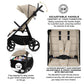 Neobreez TETRA Compact All-Terrain Baby Toddler Stroller, Pushchair Buggy,One Hand Fold Deep&Wide Seat,UV&Waterproof Canopy, Bag,Phone&Cup Holder&Toy Strap,LED lights,0-4yrs,22kg.