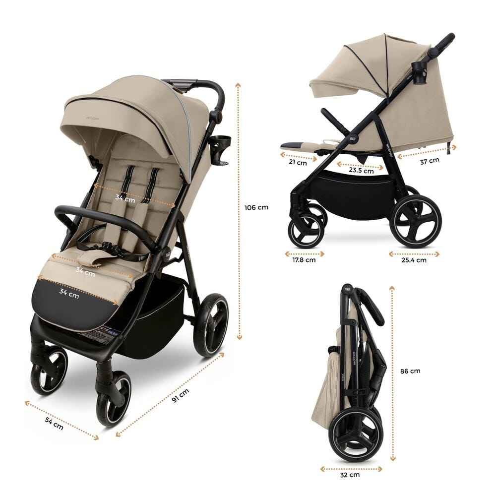 Neobreez TETRA Compact All-Terrain Baby Toddler Stroller, Pushchair Buggy,One Hand Fold Deep&Wide Seat,UV&Waterproof Canopy, Bag,Phone&Cup Holder&Toy Strap,LED lights,0-4yrs,22kg.