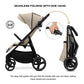 Neobreez TETRA Compact All-Terrain Baby Toddler Stroller, Pushchair Buggy,One Hand Fold Deep&Wide Seat,UV&Waterproof Canopy, Bag,Phone&Cup Holder&Toy Strap,LED lights,0-4yrs,22kg.