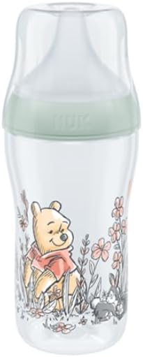 NUK Perfect Match Baby Bottle, 3+ Months, Fits Baby Palate, Temperature Control, Anti-Colic Vent, 260 ml, BPA Free, Silicone M Teat, Disney Winnie the Pooh