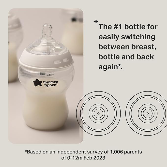Tommee Tippee Natural Start Baby Bottle – Slow Flow (150ml & 260ml, 1 Pack)