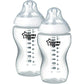 Tommee Tippee Natural Start Baby Bottles, 0m+, 2 Pack (260ml & 340ml), Anti‑Colic Valve, BPA‑Free, Easy Hold Design
