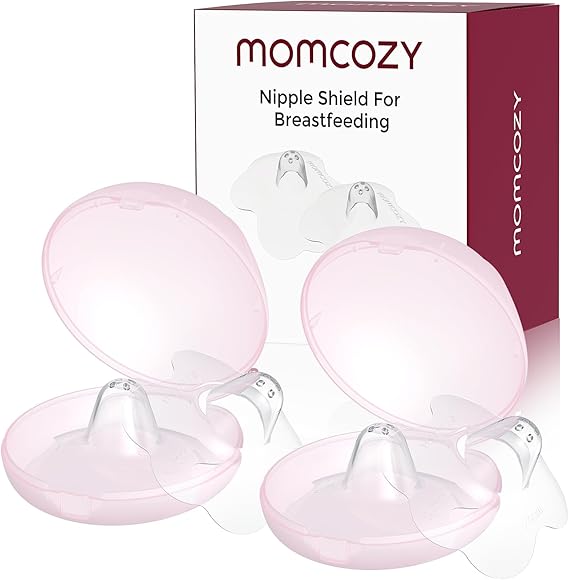 Momcozy Nipple Shield, Floral Contact Nipple Shield for Breastfeeding Moms, 2 Pcs, 20mm