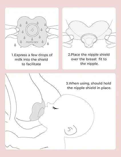 Momcozy Nipple Shield, Floral Contact Nipple Shield for Breastfeeding Moms, 2 Pcs, 20mm - Adenzo Comfies