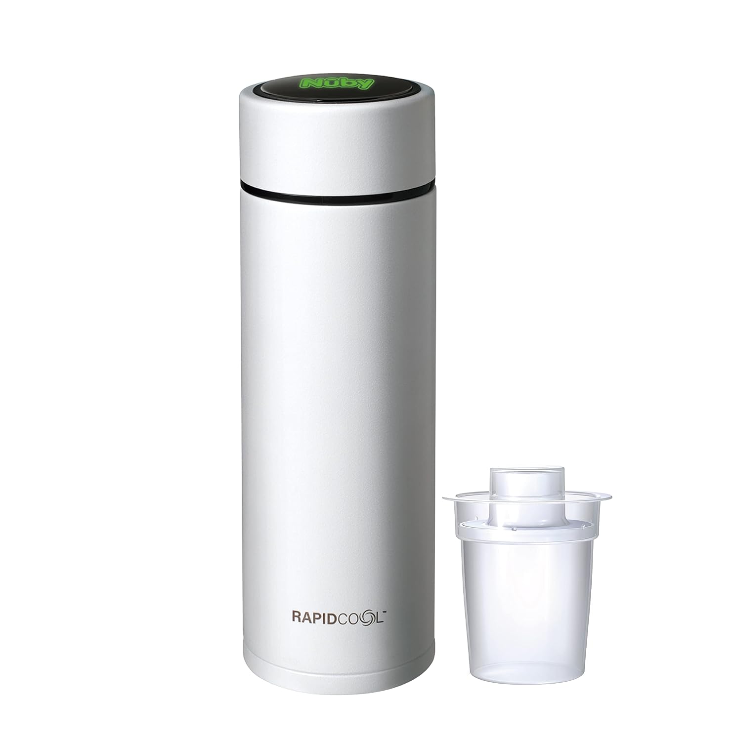 Nuby RapidCool Portable Baby Bottle Maker - with Milk Powder Dispenser and Digital Lid - Ideal for Travel Bottles and Night Feeds . - Adenzo Comfies